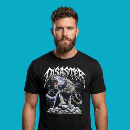 Disaster Wolf Chains Skulls Heavy Metal Tee