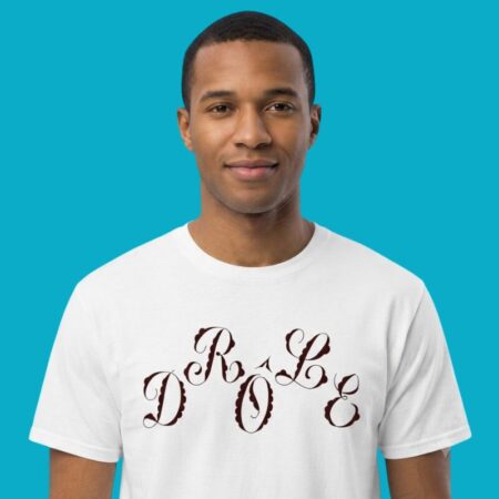 Drôle French Minimalist Typography Fashion Shirt