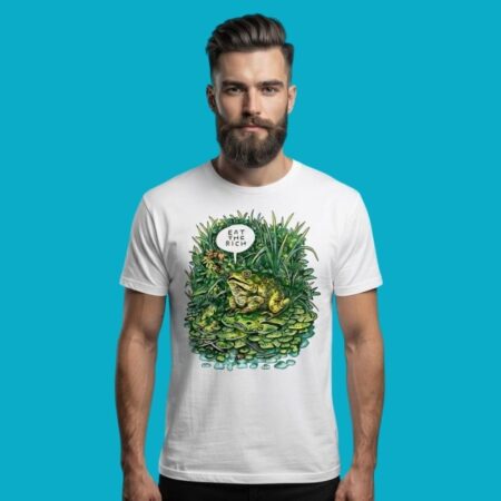 Eat The Rich Frog Toad Nature Funny Communist T-Shirt