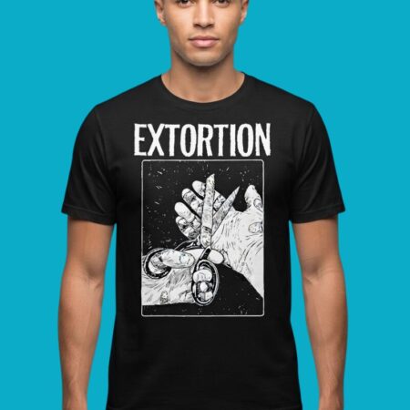 Extortion Scissors Hand Hardcore Punk Rock Shirt
