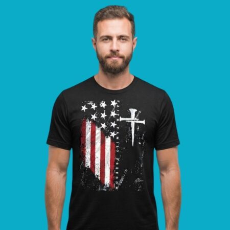 Faith Family Freedom American Flag Cross Shirt