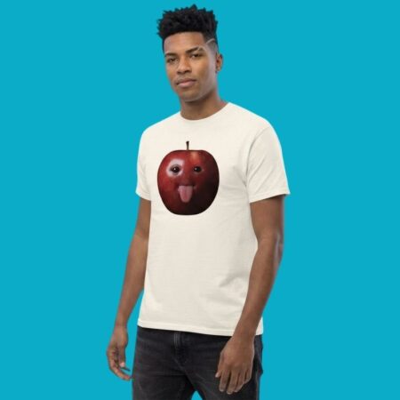 Funny Apple Sticking Out Tongue Fruit Graphic Tee