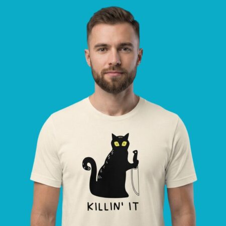 Funny Cat Halloween Killin' It Spooky Graphic Tee