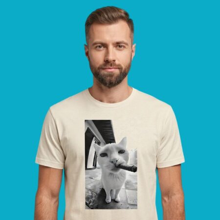 Funny Cat Smoking A Cigar Meme Photography Tee