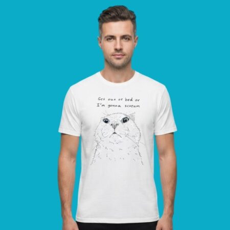 Get Out Of Bed Or I'm Gonna Scream Cat Tee