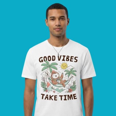 Good Vibes Take Time Sloth In Hammock T-Shirt