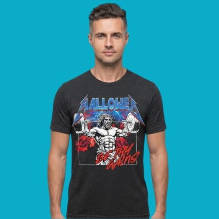 Hallowed Be Thy Gains Jesus Weightlifting Gym T-Shirt
