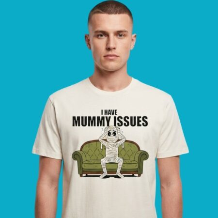 Halloween Mummy Issues Funny Pun Graphic Tee