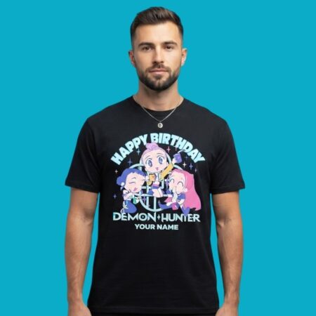 Happy Birthday Demon Hunter Custom Name T-Shirt