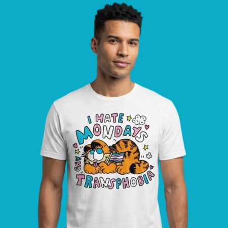 I Hate Mondays And Transphobia Cat Flag Shirt