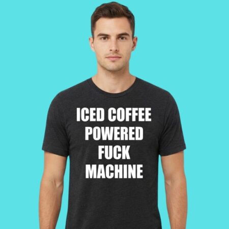 Iced Coffee Caffeine Powered Humor Graphic Tee