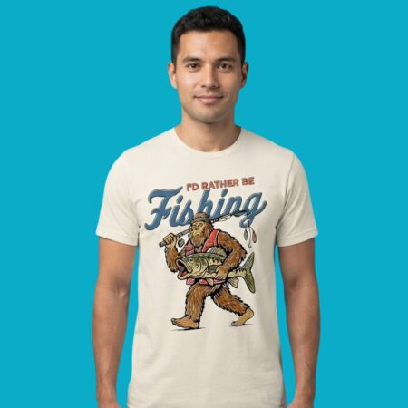 Id Rather Be Fishing Bigfoot Sasquatch Shirt