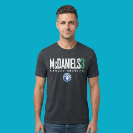 Jaden McDaniels Timberwolves Basketball Name Number Tee