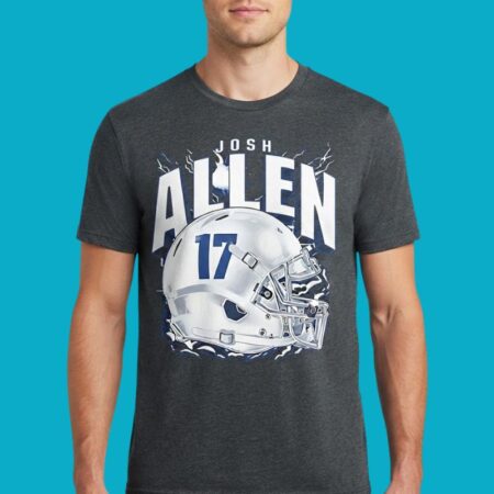 Josh Allen 17 NFL Buffalo Bills Retro Helmet Shirt