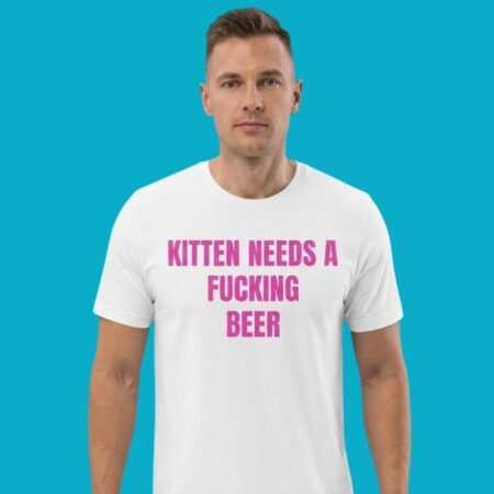 Kitten Needs A Beer Funny Cat T-Shirt