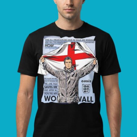 Liam Gallagher Oasis Wonderwall England Flag Shirt