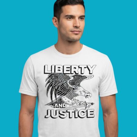 Liberty And Justice Eagle With Sword Patriotic Shirt