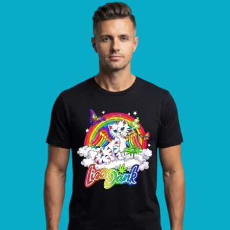 Lisa Dank Rainbow Cat Smoking Weed Cannabis Art Shirt