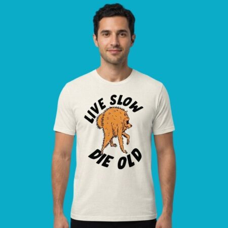 Live Slow Die Old Raccoon Humor Tee
