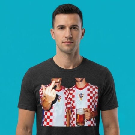 Luka Modric And Ivan Perisic Croatia Middle Finger Smoke Beer Shirt