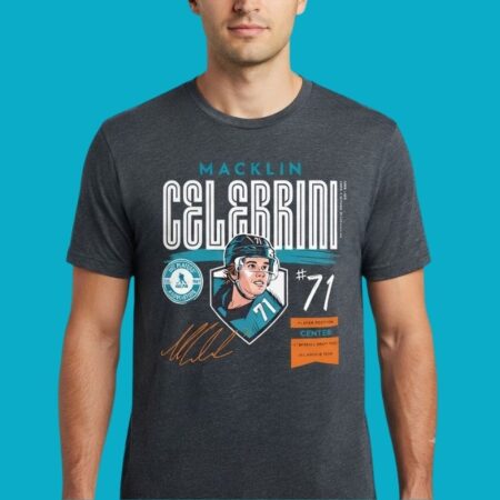 Macklin Celebrini San Jose Sharks 71 Rookie Team Shirt