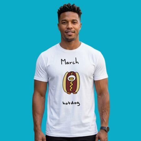 March Hotdog Cute Animal Food Humor Tee