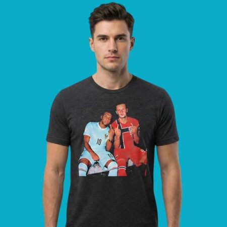 Mbappe & Haaland Middle Finger Soccer Tee