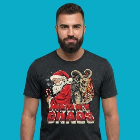 Merry Chaos Santa And Krampus Christmas Shirt