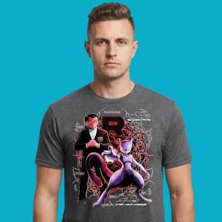 Mewtwo and Giovanni Boss Team Rocket Cartoon Shirt