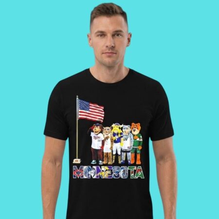 Minnesota Sports Mascots American Flag Graphic Tee