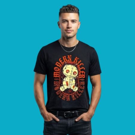 Modern Killer Voodoo Doll Horror Gothic Grunge T-Shirt