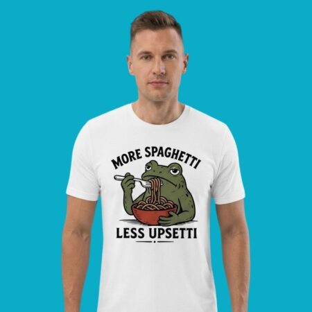 More Spaghetti Less Upsetti Frog Funny T-Shirt