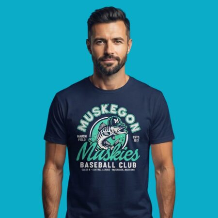 Muskegon Muskies Baseball Club Vintage Sports Shirt