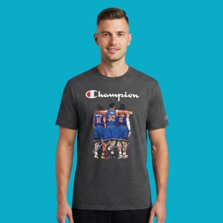NY Knicks Brunson Towns Anunoby Champions Tee