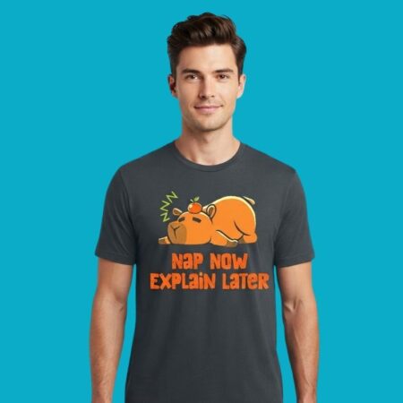 Nap Now Explain Later Capybara Cute Tee