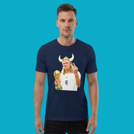 Norway Erling Haaland World Cup 2026 Viking Hat Holding Trophy Shirt