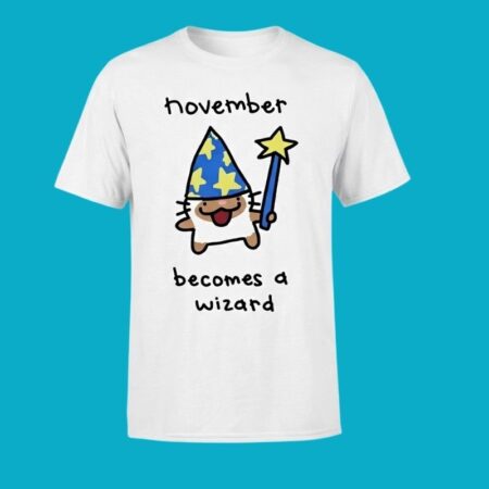 November Becomes A Wizard Cute Cat Tee