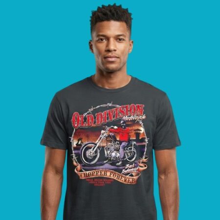 Old Division Motorcycle Chopper Forever Bali Indonesia Badass Shirt