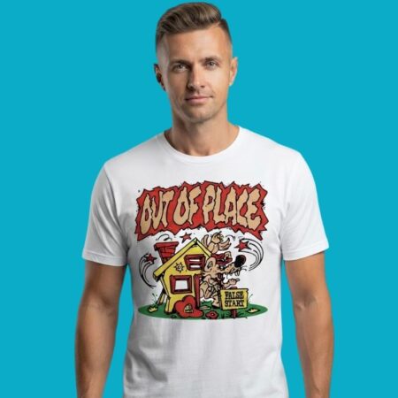 Out Of Place Mouse Cartoon Graphic Tee