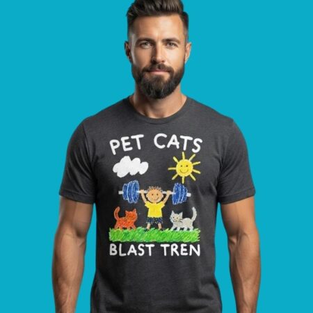 Pet Cats Blast Tren Bodybuilding Gym Tee