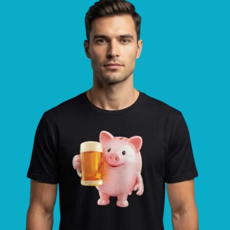 Piggy Bank Beer Savings Funny Graphic Tee