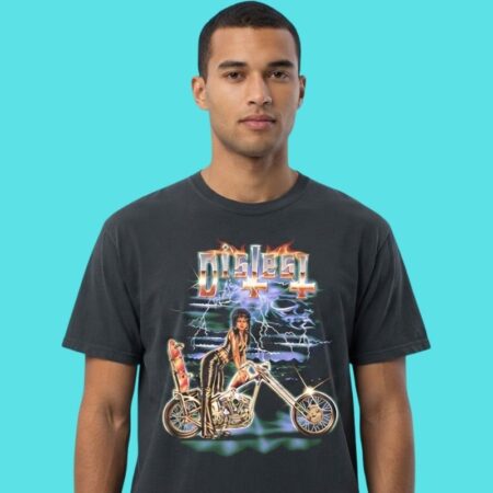 Pinup Girl Chopper Motorcycle Vintage Tee