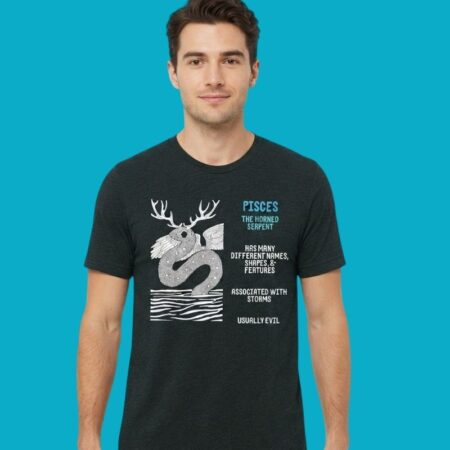 Pisces Horned Serpent Zodiac Graphic Tee