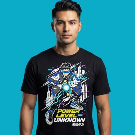 Power Level Unknown Cyberpunk Anime Boy Shirt