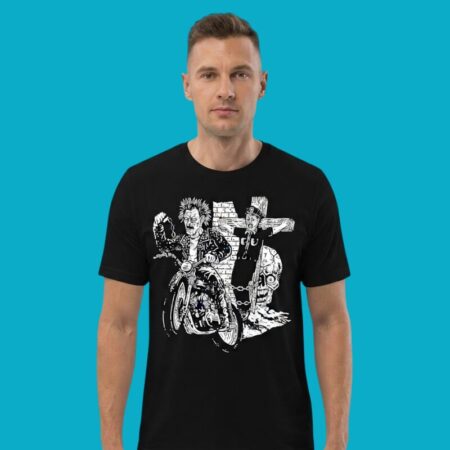 Punk Biker Crucified Police Officer Anarchy Shirt