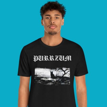 Purrzum Black Cat Metal Band Parody Tee