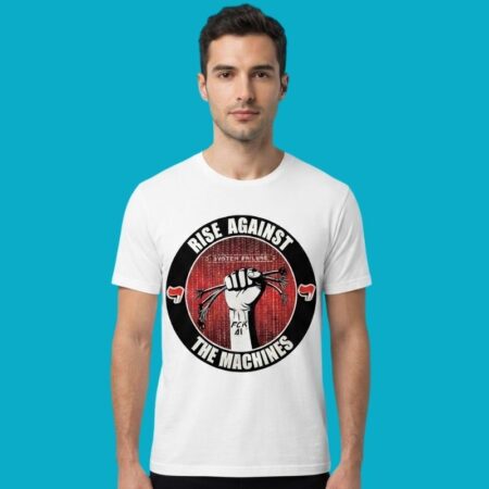 Rise Against The Machines Fck AI Cyberpunk Tee