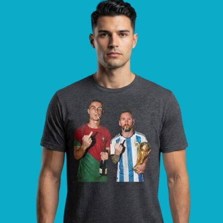 Ronaldo Portugal Messi Argentina Middle Finger Smoking Beer Shirt