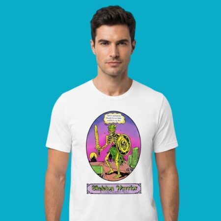Skeleton Warrior Kick My Ass Funny Gaming Tee