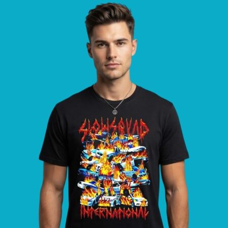 Slow Squad Burning Police Cars Tee